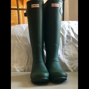 Tall Hunter Boots Women 10 Matte Green